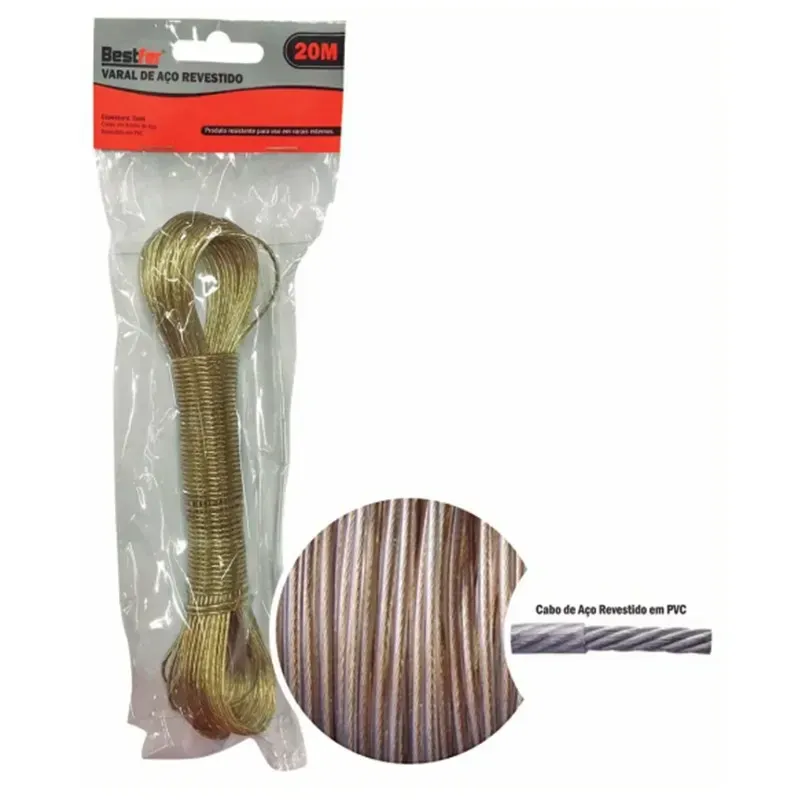 VARAL DE ACO REVESTIDO PVC 2MMX20M BESTFER