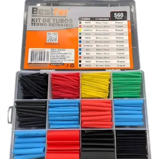 Kit de Tubos Termo Retráteis 560 Peças Bestfer