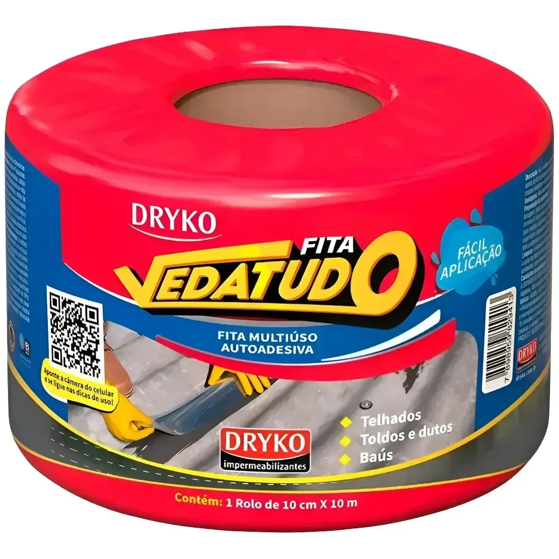Manta Asfáltica Adesiva Aluminizada 10cmx10m Vedatudo