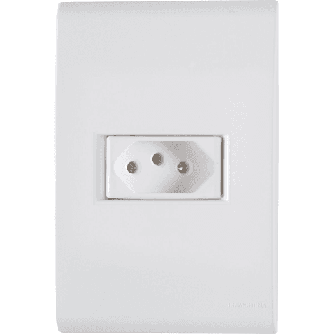 Conjunto 4x2 com 1 Tomada 2P+T Tramontina Liz 10 A 250 V Branco
