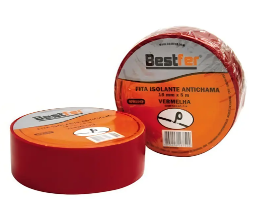 Fita Isolante Vermelha Antichama 18mmx5m Bestfer