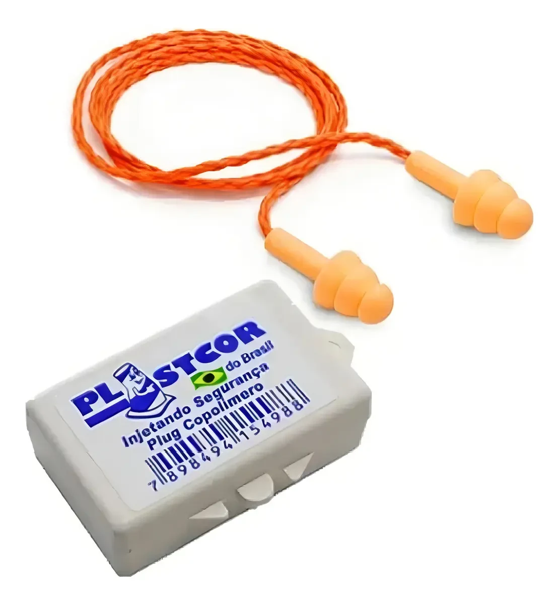 Protetor Auditivo Plugue Plastcor Amarelo Com Cordão 14 dB Silicone