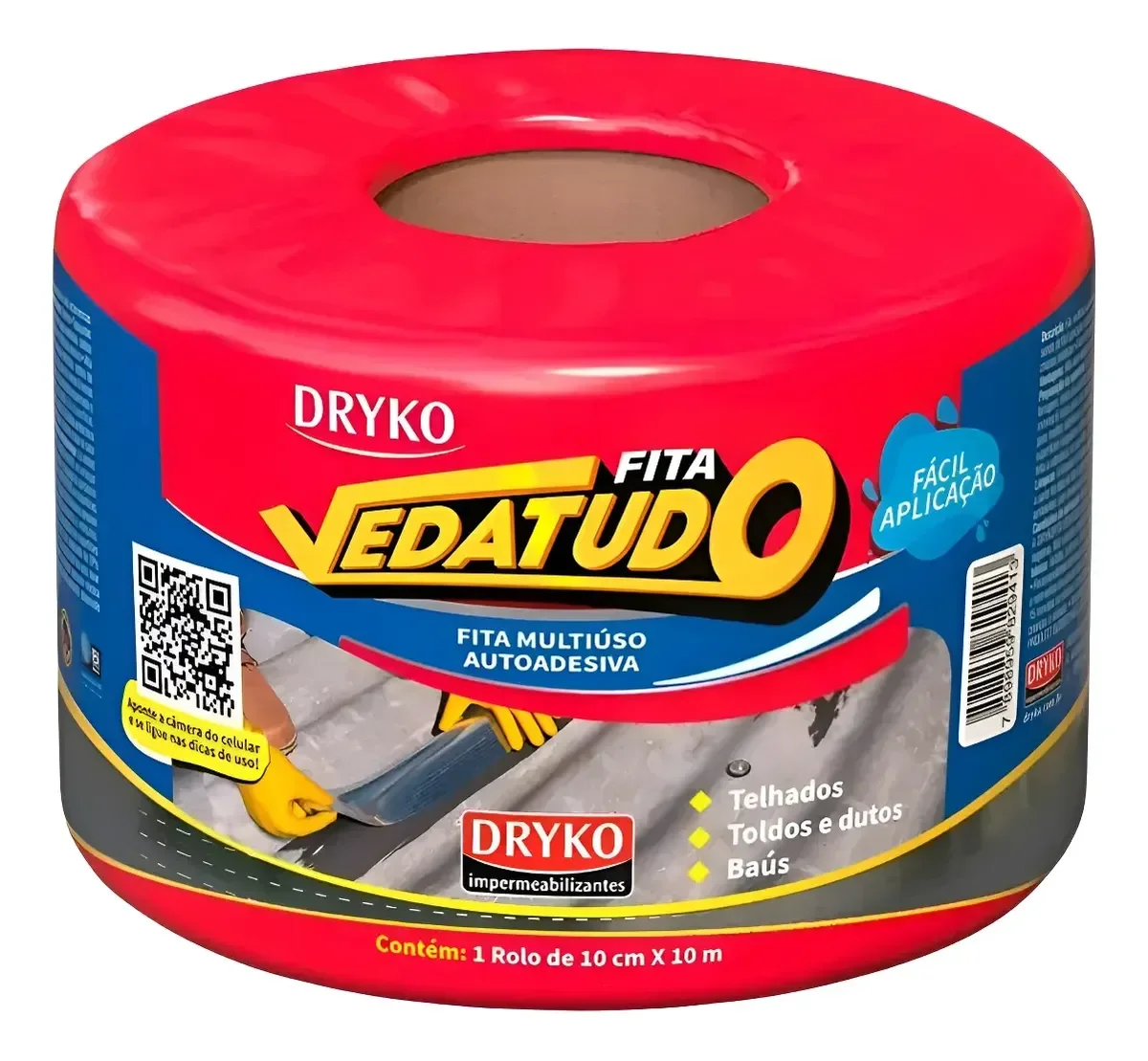 Manta Asfáltica Adesiva Aluminizada 10cmx10m Vedatudo