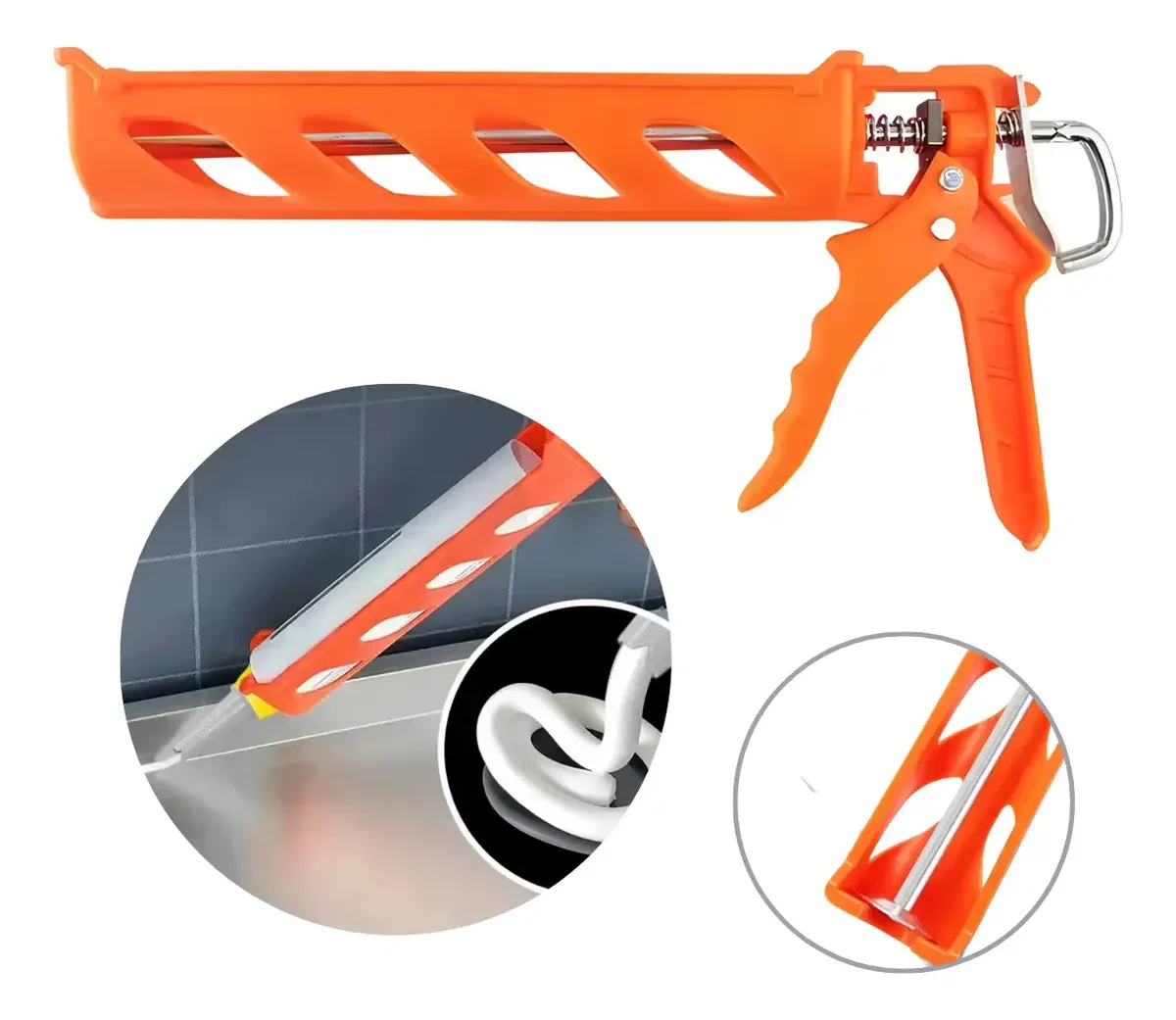 Pistola Aplicadora Silicone Profissional Tubo Alta Pressão